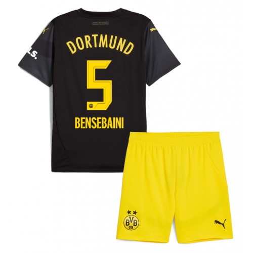 Fotbalové Dres Borussia Dortmund Ramy Bensebaini #5 Dětské Venkovní 2024-25 Krátký Rukáv (+ trenýrky)